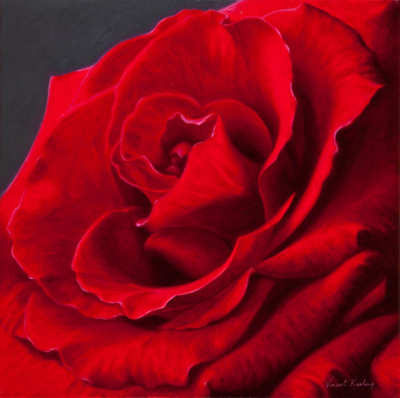 Inner Depths II - Red Rose painting