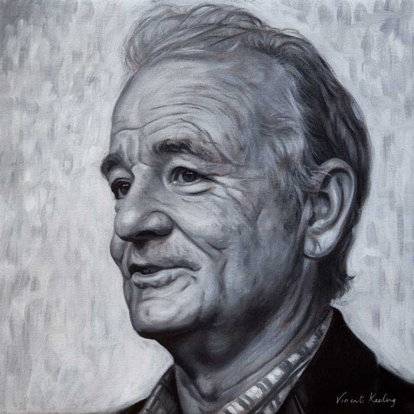Portrait print of Bill Murray in black and white