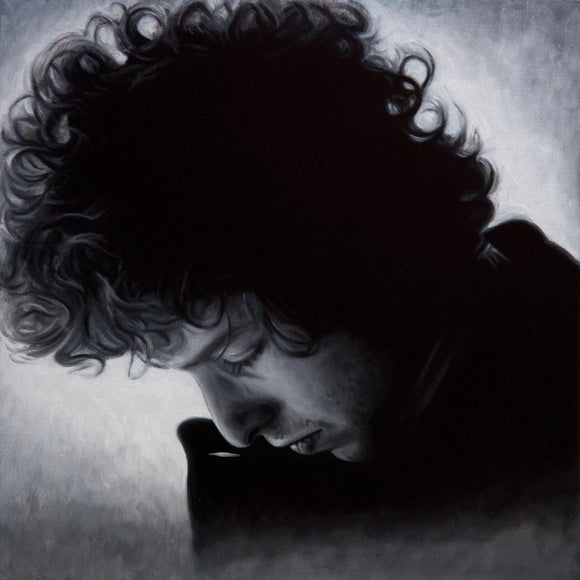 Portrait painting of Bob Dylan on canvas
