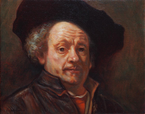 1 - Copy of Rembrandt Self Portrait - Oil Painting
