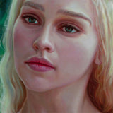 Detail from oil painting of Emilia Clarke from Game of Thrones
