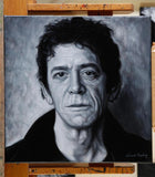 Lou Reed painting on artist's easel