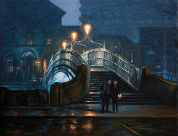 Lovers by The Ha'penny Bridge - Small Study Version - SOLD