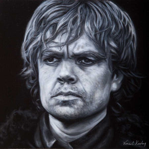 Black and white painting of Peter Dinklage, who plays the wonderful Tyrion Lannister in Game of Thrones