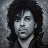 Oil painting of Prince from the When Doves Cry music video