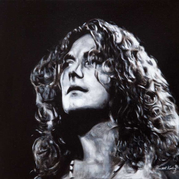 Print of Robert Plant, from Led Zeppelin, from portrait painting