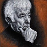 Portrait painting of Seamus Heaney, in oil on canvas