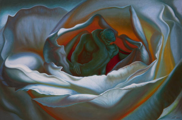 The Unfolding Kiss - Oil Painting - SOLD