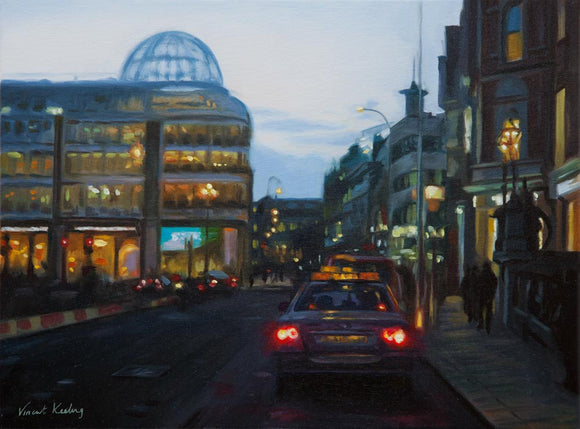 1 - Twilight on Stephen's Green, Dublin City - Oil Painting