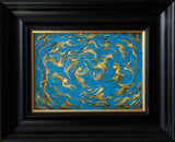 Dancing Forms, Blue and Gold - Oil Painting - SOLD