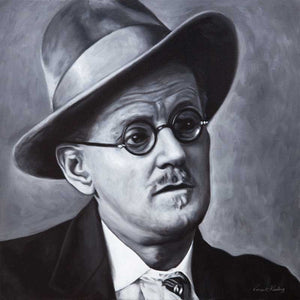 Portrait of James Joyce in black and white